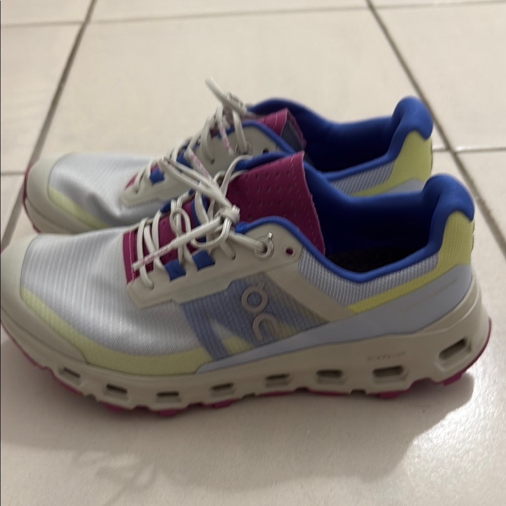 On Running Women's White, Blue & Pink Cloudswift Sneakers - Picture 4 of 8